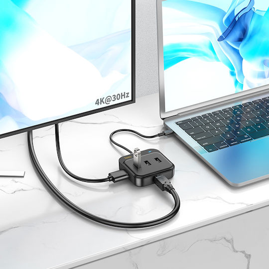 Hoco HB37 Hub 6 Θυρών USB 3.0 με σύνδεση USB-C / Ethernet