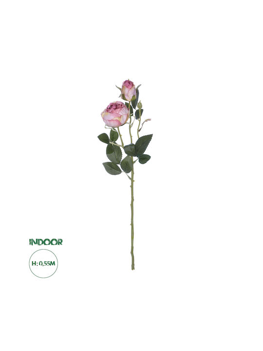 Dekorative künstliche Blume Rose Rosa 55cm GloboStar