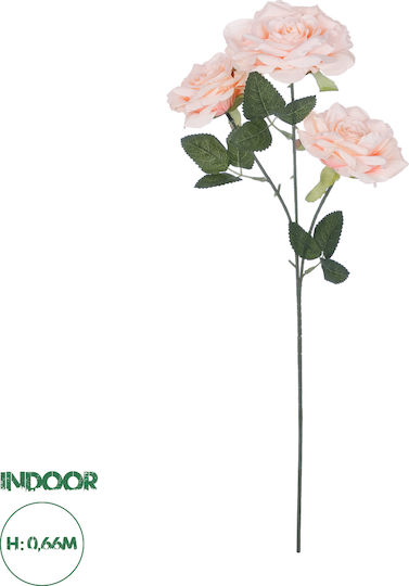 Decorative Artificial Flower Rose Pink 66cm GloboStar