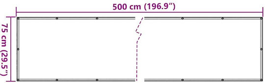 vidaXL Sonnensegel Gray auf Rolle mit PVC-Beschichtung 0.75x5m