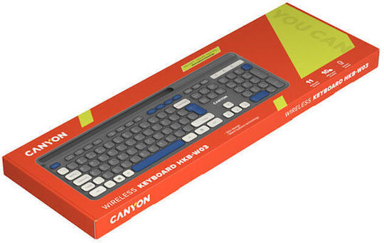 Canyon HKB-W03 Kabellos Nur Tastatur Englisch US Gray