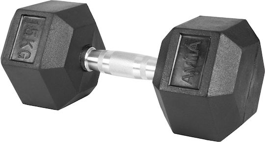 AMILA Dumbbell Hexagon Rubber 1 x 15kg