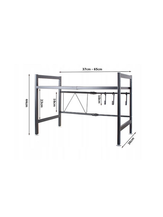 Verk Group Βάση για Φούρνο Μικροκυμάτων Μεταλλική 65x36x44εκ. Μαύρη