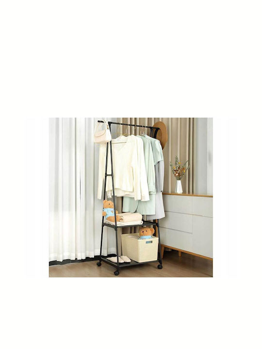 Rollbar Kleiderständer Schwarz 85x37x158cm