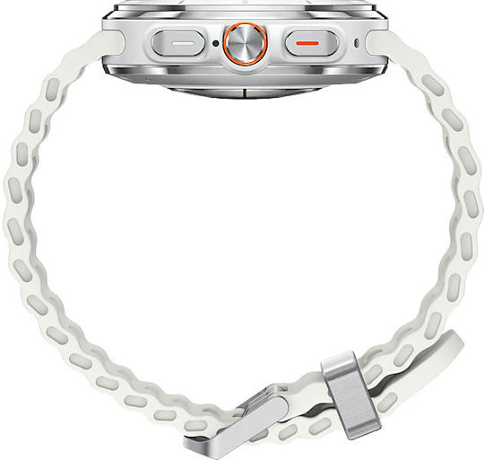 Samsung Galaxy Watch Ultra Titanium 47mm Αδιάβροχο με eSIM και Παλμογράφο (Titanium White)