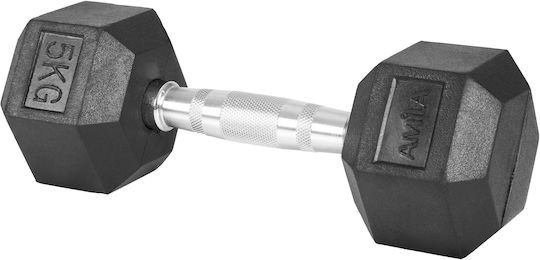 AMILA Dumbbell Hexagon Rubber 1 x 5kg