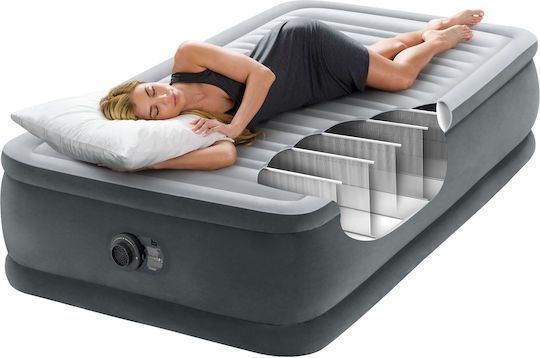 Intex Air Mattress Single with Integrated Electric Pump Comfort Plush Twin 191x99x46cm