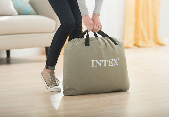 Intex Air Mattress Single with Integrated Electric Pump Comfort Plush Twin 191x99x46cm