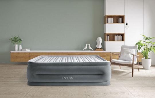 Intex Air Mattress Double with Integrated Electric Pump Comfort Plush Queen 203x152x56cm
