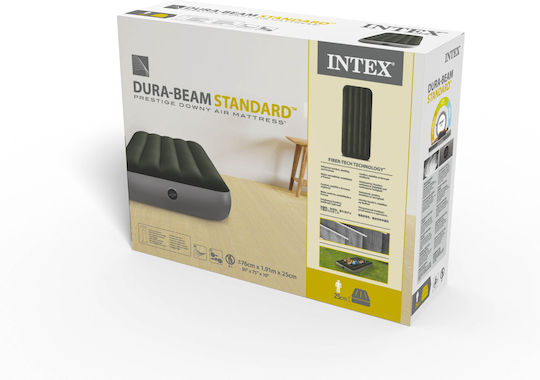 Intex Inflatable Sleeping Mattress Single Prestige Downy Single 191x76x25εκ.