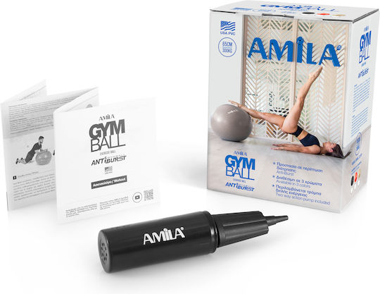 AMILA Топка Пилатес 65см , 1.35кг в Черен Цвят