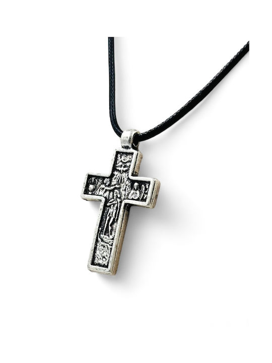 Cross Double Sided with the Crucified with Cord