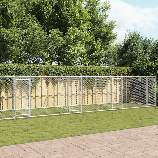 vidaXL Parc Metalic Pentru Câini 1000x200x150cm Argintiu