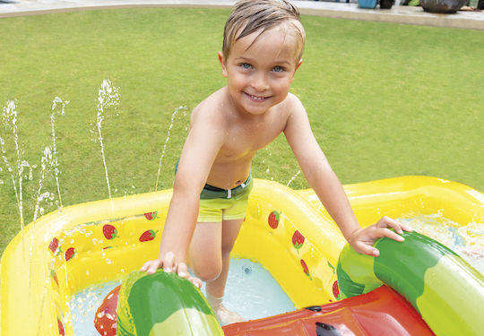 Intex Fun’n Fruity Spielcenter Kinder Schwimmbecken PVC 493lt Aufblasbar 244x191x91cm Gelbe