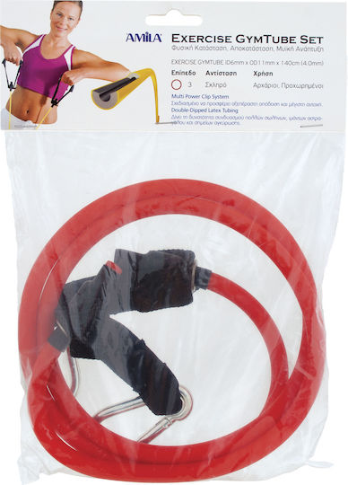 AMILA Resistance Band Gymtube Moderate Red 1.4m