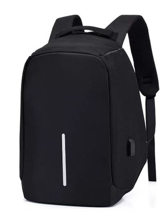 Edman Rucsac Impermeabil pentru Laptop 15.6" cu Port USB în Culoare Neagră
