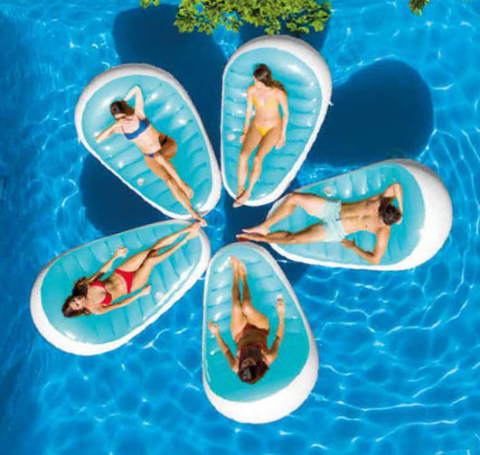 Intex Petal Lounge Inflatable Sea Mattress Turquoise 193x124cm