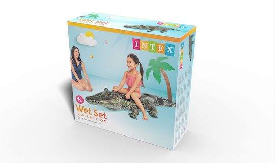 Intex Realistic Gator Παιδικό Φουσκωτό Ride On Θαλάσσης Κροκόδειλος με Χειρολαβές 170x86cm