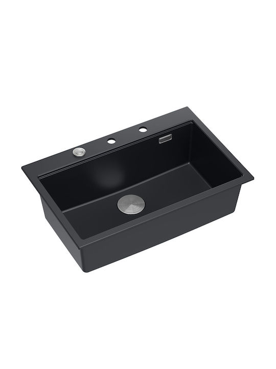 GraniteQ Marc Ένθετος Νεροχύτης Inox Μ76xΠ50cm Γκρι