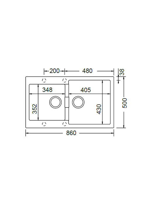 Schock 30290 110-30290-1511 Drop-In Spüle aus Verbundgranulat B86xT50cm Weiß