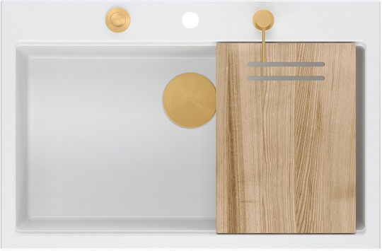 GraniteQ Ένθετος Νεροχύτης Inox Μ76xΠ50cm Γκρι