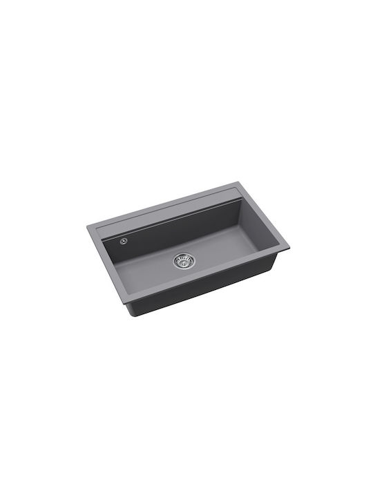 Quadro SQQ103 Drop-In Кухненска Мивка от Течен Гранит Дължина 79xШирина 51см Сива