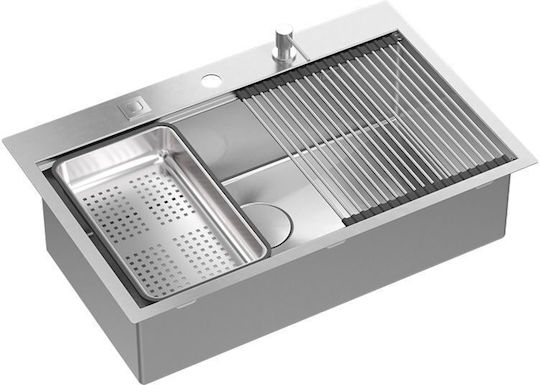 GraniteQ Ένθετος Νεροχύτης Inox Μ76xΠ50cm Γκρι