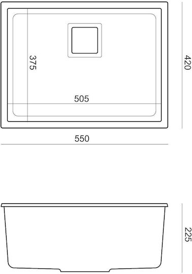 Quadron David 50 Ένθετος Νεροχύτης από Συνθετικό Γρανίτη Μ55xΠ42cm Λευκός