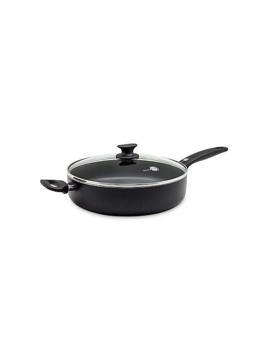 Green Pan Pan With Lid made of Aluminum Black 24cm