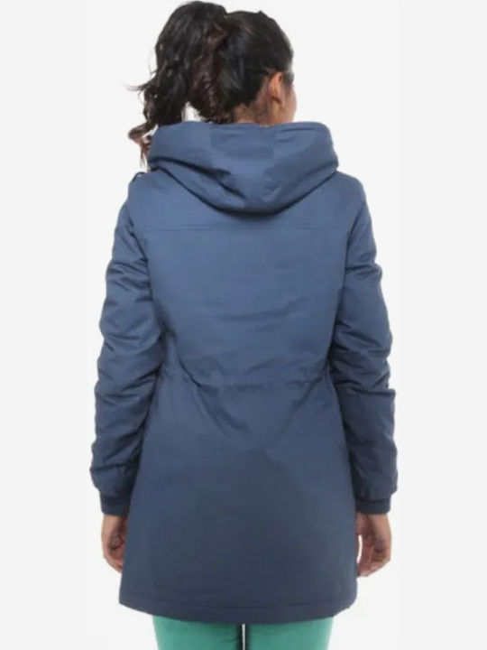 Kurz Damen Parka Jacke für Winter Steelblue