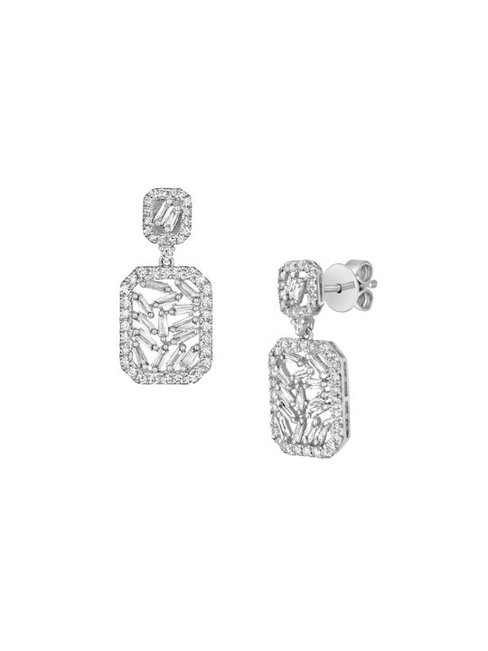 Earrings Pendants made of Platinum with Diamond