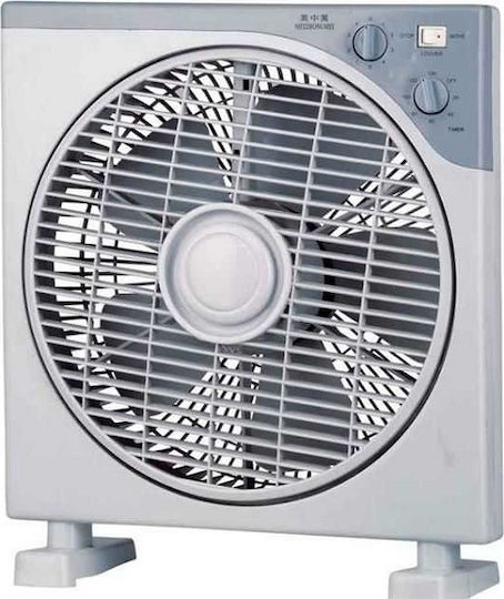Happy House Box Fan 45W Διαμέτρου 30cm Γκρι