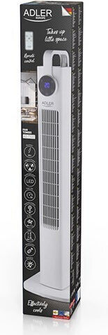 Adler Ανεμιστήρας Πύργος 60W με Τηλεχειριστήριο Λευκός