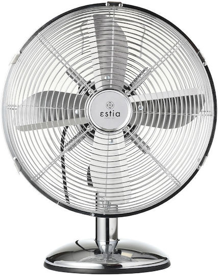 Estia Retroflow Tabletop Fan 40W with 30cm Diameter Silver