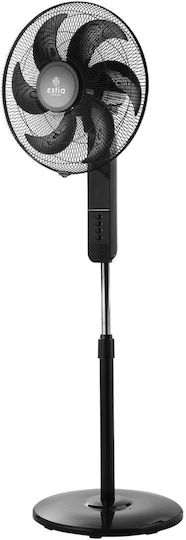 Estia Bow Ανεμιστήρας Ορθοστάτης 60W Διαμέτρου 40cm Μαύρος