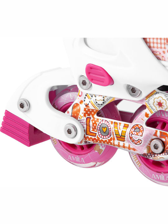 AMILA Inline Αυξομειούμενα Rollers Ροζ Παιδικά
