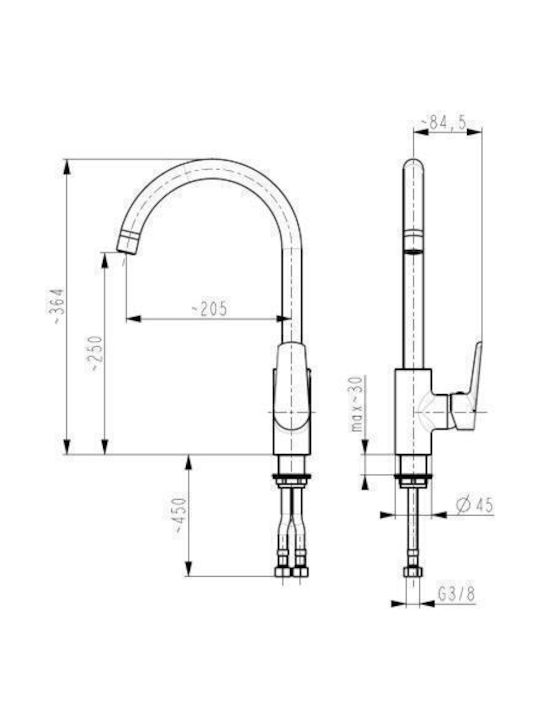 KFA Kitchen Faucet Counter Gray