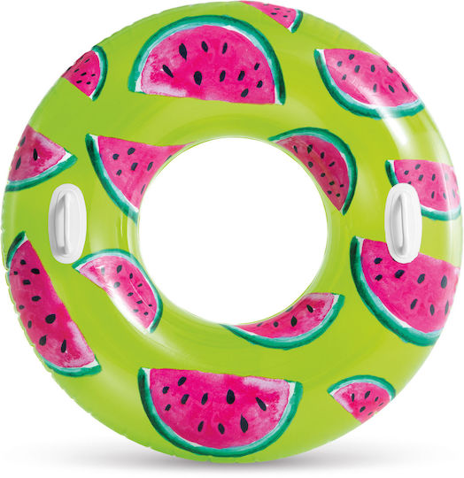 Intex Tropical Fruit Kids' Swim Ring with Handles and Diameter 170cm. from 9 Years Old (Assortment Designs/Colours) Strawberry