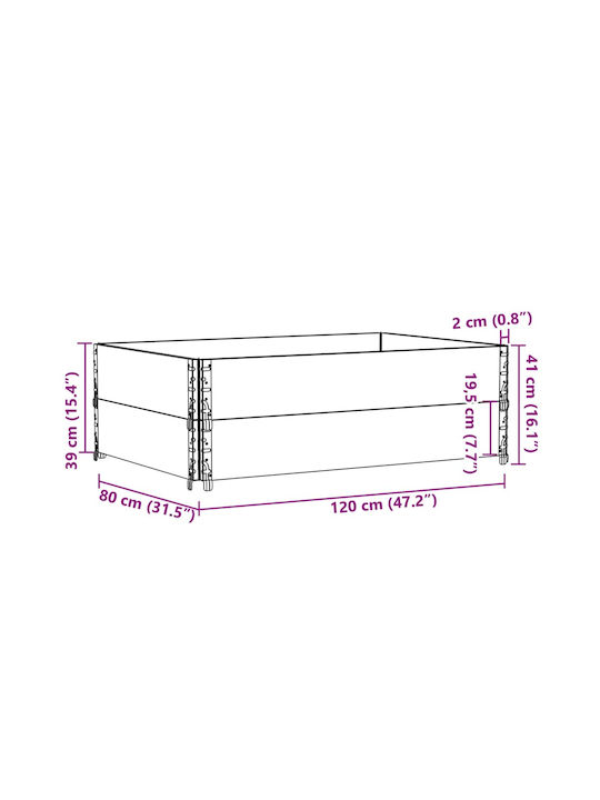 vidaXL Кутия за саксии Дърво Бял 120x80x41см.