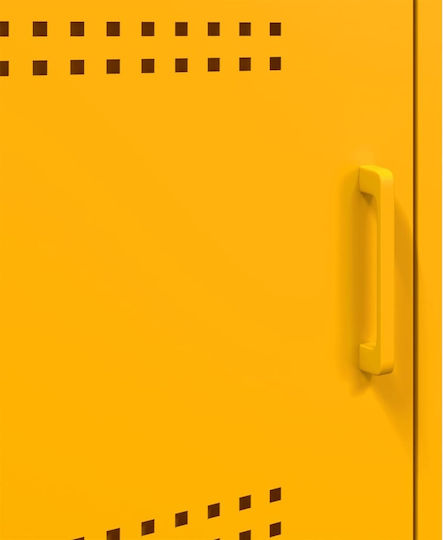 Metal Bedside Tables Yellow Set of 2 36x39x50.5cm