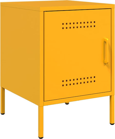 Metal Bedside Tables Yellow Set of 2 36x39x50.5cm