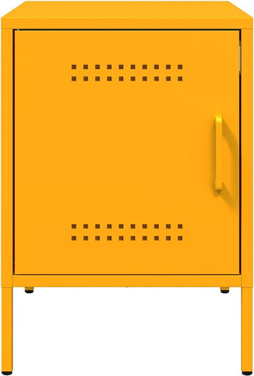 Metal Bedside Tables Yellow Set of 2 36x39x50.5cm