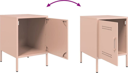 Κομοδίνα Μεταλλικά Ροζ 2τμχ 36x39x50.5cm