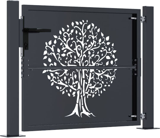 vidaXL Metal Fence Gate in Gray Color 80cm x 1.05m