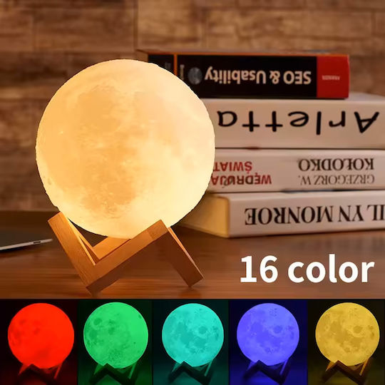 Keskor Διακοσμητικό Φωτιστικό Moon LED RGB 12x12x15εκ.
