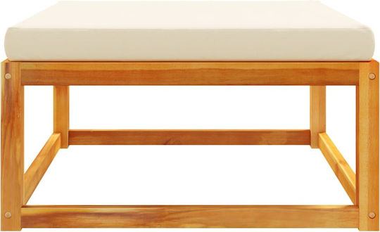 Wooden Cube Garden Stool with Cushion Brown 65x65x29cm