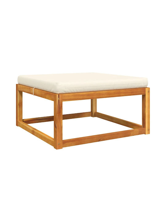 Wooden Cube Garden Stool with Cushion Brown 65x65x29cm