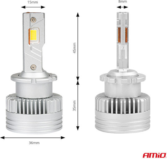 AMiO Lamps Car D4S / D4R Canbus LED 6000K Cold White 12V 70W 2pcs