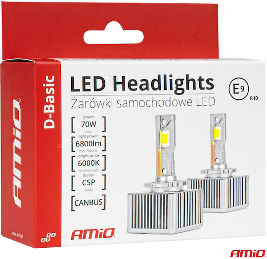 AMiO Lamps Car D3S / D8S / D3R Canbus LED 6000K Cold White 12V 70W 2pcs