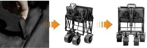 Foldable Garden Cart Metallic Four-wheel 75lt 58x60x84cm.